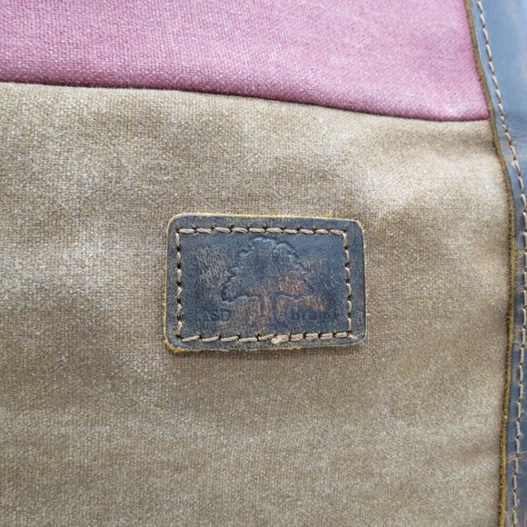 TSD Burgundy Stone Creek Tote Bag Premium Waxed Canvas & Leather Durable - Picture 13 of 14